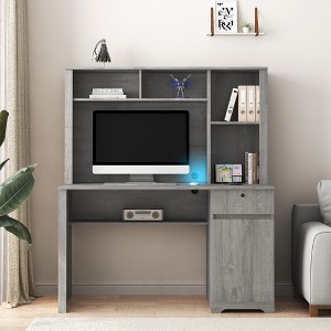 UPHA 51-inch Computer Desk with Hutch & Bookshelf - 1 of 4