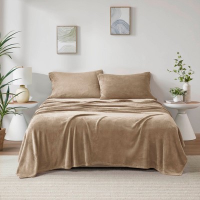 NicBex 3 PCS/4 PCS Micro Plush Sheet Set with 1 Flat Sheet,1 Fitted Sheet and 1/2 Pillowcase,Soft Bed Sheets Machine Washable