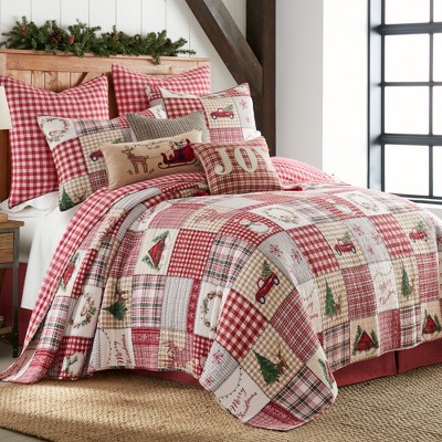 Harper Lane Holiday Patchwork Microfiber Quilt, King, Reversible (3 Count)