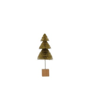Storied Home Sisal Bottle Brush Tree with Wood Base, Green - 1 of 2