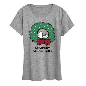 Women's - Peanuts - Holiday Vibes Short Sleeve Graphic T-Shirt - 1 of 4