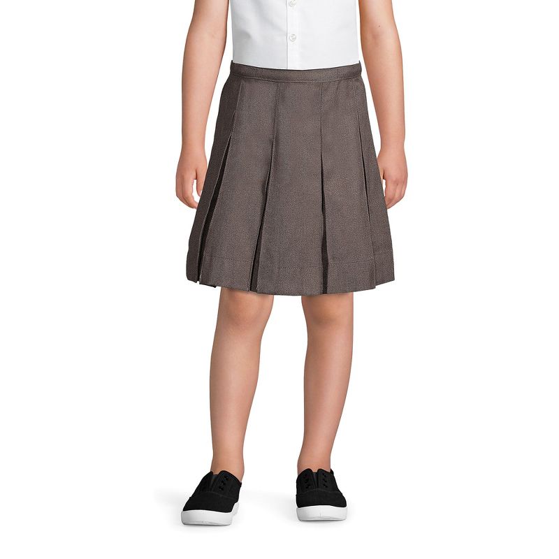 Lands' End Lands' End School Uniform Kids Solid Box Pleat Skirt Top of Knee, 3 of 4