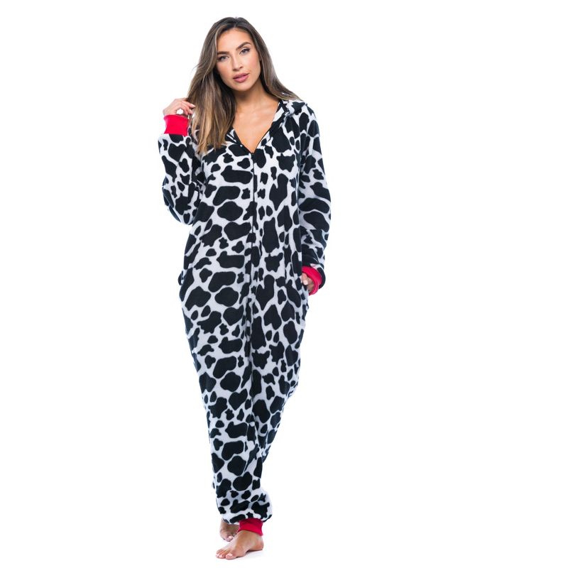 Just Love Womens One Animal Print Adult Onesie Hooded Pajamas, 5 of 7