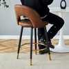 KWPZQEB 360¡ã Swivel Bar Stools Set of 2, PU Leather Swivel Barstools, Modern Counter Stools with Metal Legs & Back for Bar, Kitchen, Dining Room - 2 of 4