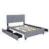 YOOCOZZ Queen Size Velvet Upholstered Platform Bed with 2 Storage Drawers and Twin XL Trundle - 3 of 4