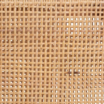 Caspia Mid-Century Walnut Brown Wood & Natural Rattan Counter Stool