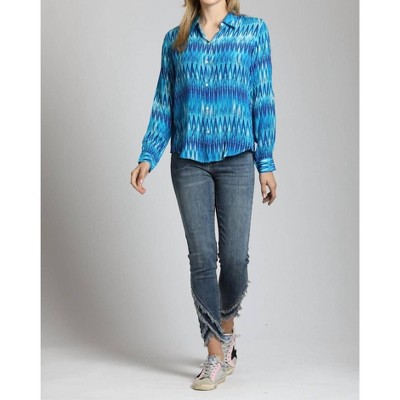Women's Button-Up Roll-Up Sleeve Blouse - APNY