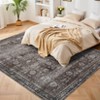 Washable Vintage Area Rug - Non-Slip Backing, Stain-Resistant Oriental Design, Low-Pile Farmhouse Accent Rug for Bedroom, Living Room - 2 of 4