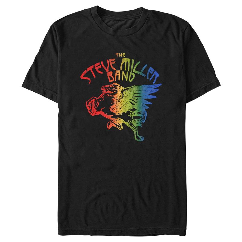 Men's Steve Miller Band Rainbow Pegasus Logo T-Shirt, 1 of 6