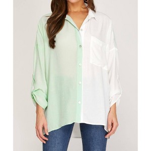 Women's Multi color button up - SHE + SKY - 1 of 3