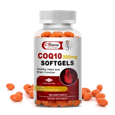 Alliwise CoQ10 200mg Coenzyme Q10 Supplements, Antioxidant Heart Health & Energy Support, 120ct