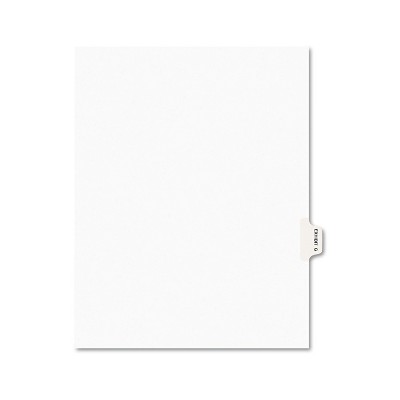 Avery-Style Preprinted Legal Side Tab Divider Exhibit G Letter White 25/Pack 01377