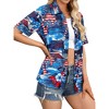 Nlife Women's Hawaiian Tropical Beach Blouses Floral Print Button Up Tee Shirts Summer Casual Tops - 4 of 4