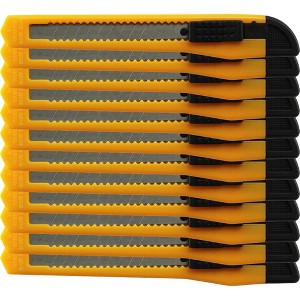 MotoProducts Bulk 5" Box Cutters Yellow with Snap-Off Blades and Safety Locks - 1 of 3