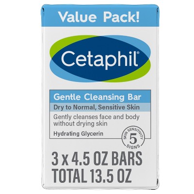 Cetaphil Gentle Cleansing Fresh Bar Soap - 3pk/4.5oz