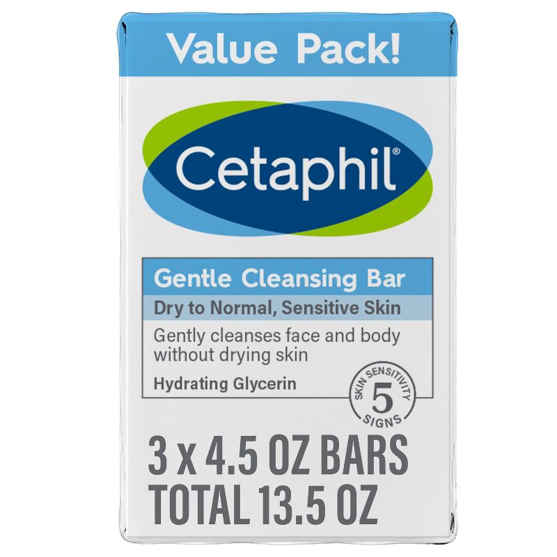 Cetaphil Gentle Cleansing Fresh Bar Soap - 3pk/4.5oz, 1 of 7