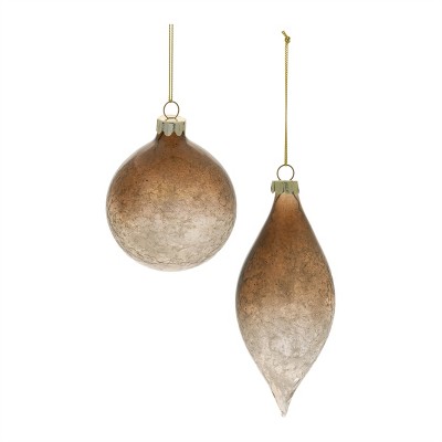 Ombre Crackle Glass Ornament (Set of 6)