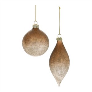 Ombre Crackle Glass Ornament (Set of 6) - 1 of 4