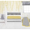 Bacati - Ikat Dots Giraffe Yellow Grey Neutral 10 pc Crib Set with Long Rail Guard Cover & 4 Muslin Swaddling Blankets - 2 of 4