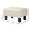 NicBex Rectangular Ottoman Foot Rest Small Foot Stool with Linen Fabric Upholstery and Plastic Legs for Living Room, Entryway - 3 of 4