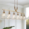 LNC Sduiaor 6-Lights 55.1" Luxury and Glam Linear LED Kitchen Island Lights, Gold with Texture Glass - 2 of 4