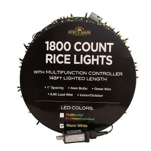 Kurt Adler 1800-Light 148-Foot Warm White LED Rice Light Set - 1 of 4