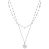 Clotth Layered Pearl Necklace Gold and Silver, Dainty Chain with Daisy Pendant, 925 Sterling Silver and Baroque Pearl Necklace - 2 of 4
