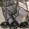 YOOCOZZ Outdoor & Indoor Patio Foldable Hanging Swing Chair with Knocked Down Base and Puffy Cushion - 2 of 3
