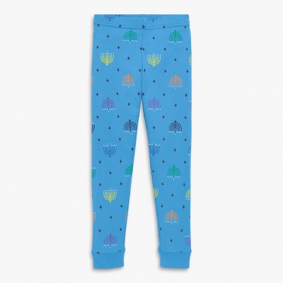 Primary Kids Organic Pj Pant In Rainbow Menorahs