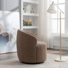 Swivel Accent Chair Small Barrel Chair Teddy Fabric Upholstered Armchair With Back Single Sofa Chair For Living Room-Maison Boucle‎ - 3 of 4