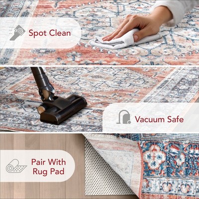 Reversible Orange Medallion 4' x 6' Synthetic Area Rug