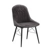 24" Abraham Accent Chair: Upholstered, Armless Design, Wood/Metal Frame - Acme Furniture - 3 of 4