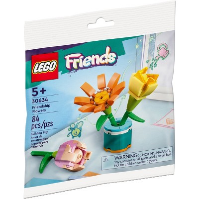 LEGO Friends Plants Planters RED Yellow Tulip Flowers LOT OF 2 Silver Pots