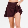 Calypsa Women's High Waisted Chlorine Resistant Flowy Swim Skirt With Attached Shorts - 2 of 3