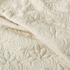 Gulches 3 Piece Queen Split Corner Pleated Quilted Bedspread,Cream - 3 of 4