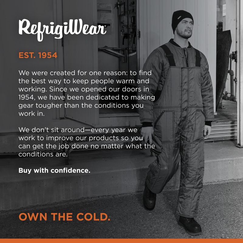 RefrigiWear Men's Cooler Wear Fiberfill Insulated Bib Overalls, 6 of 8