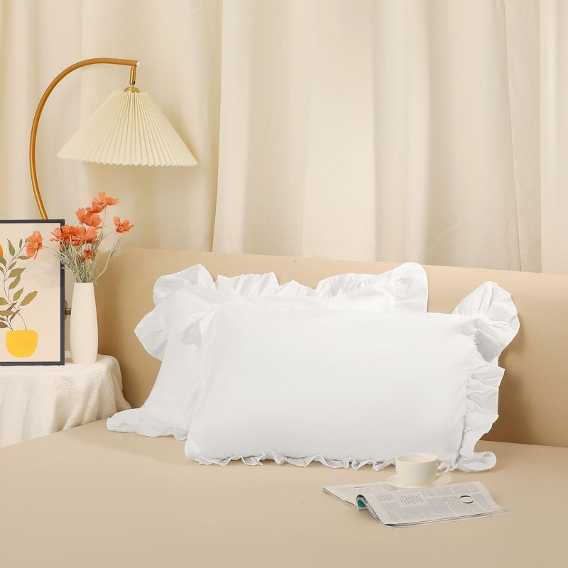 Unique Bargains Single Layer Ruffled Envelope Closure Pillowcases 2 Pcs, 2 of 7