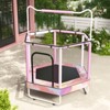 Hooseng 55" Hexagon Trampoline for Kids with Safety Enclosure Net, Indoor & Outdoor Toddler Trampoline with Adjustable Gymnastics Bar & Toys - 4 of 4