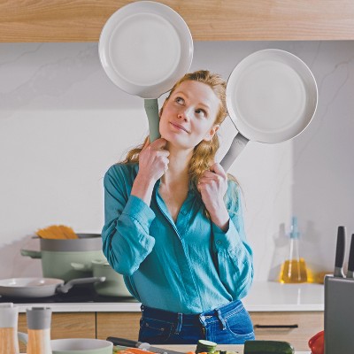 Gray Nonstick Ceramic Pancake Pan with Recycled Aluminum