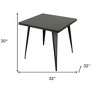 HomeRoots 32" Gray Steel and Metal Square Dining Table - 3 of 4