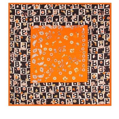 SilkSilky Women's Pure Silk Printed Designer Square Scarf 53x53cm/21