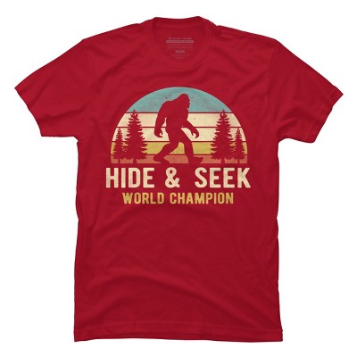 Men's Design By Humans Bigfoot - Hide And Seek World Champion By clickbong T-Shirt