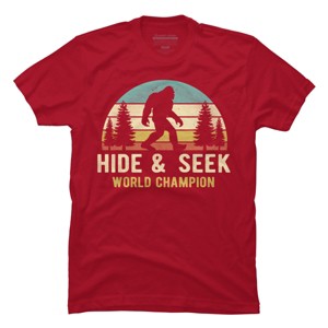 Men's Design By Humans Bigfoot - Hide And Seek World Champion By clickbong T-Shirt - 1 of 2