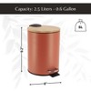 Evideco French Home Goods Stylish Trash Can with Bamboo Lid and Pedal, 2.5L Capacity - 3 of 4