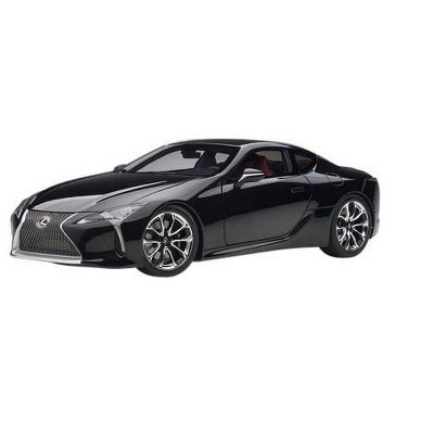 Lexus LC500 Black with Dark Rose Interior and Carbon Top 1/18 Model Car by Autoart