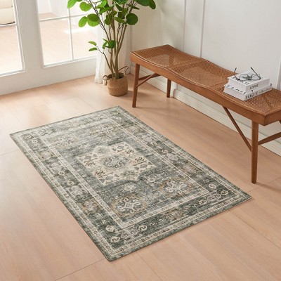 Great Bay Home Vintage Distressed Washable Area Rug