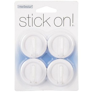 iDesign 1 in. L White Plastic Small stick on Hook 4 pk - 1 of 1