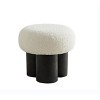NicBex Modern 17.3" Round Ottoman Small Footstools with Wood Frame for Bedroom and Living Room - 4 of 4