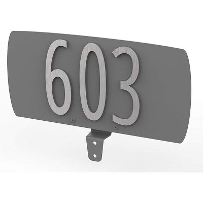 Spira Mailbox Address Plate Silver Grey Top Mount