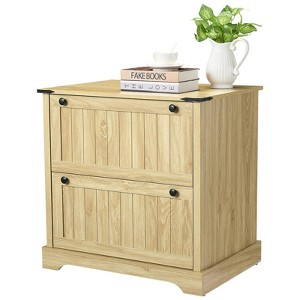 Two Drawer Filing Cabinets, Decorative Farmhouse File Cabinet with Letter/A4/Legal Files, Printer Stand - 1 of 4